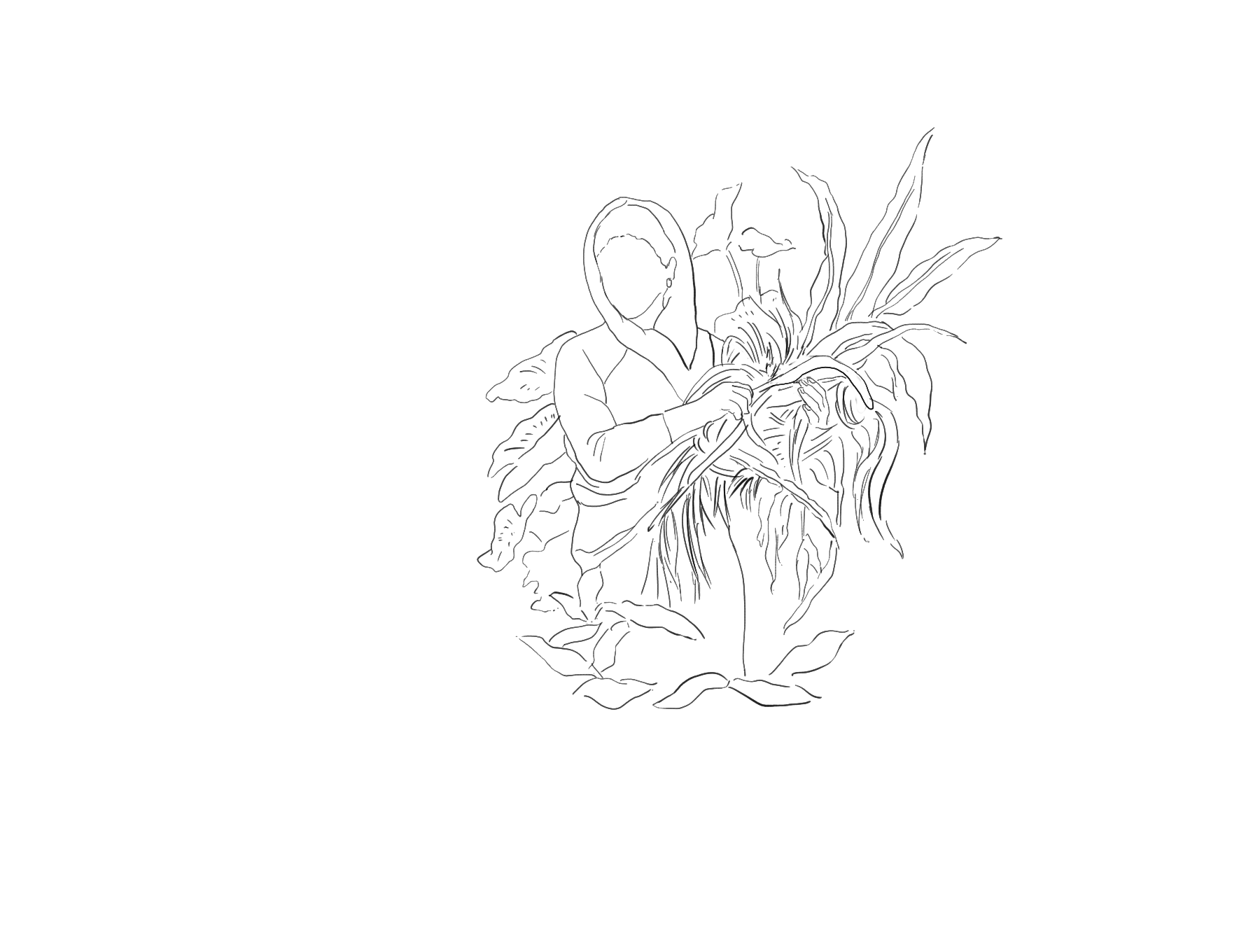 Female Farmer Sketch